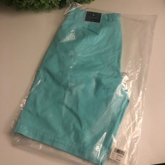 Men’s TailorByrd Dobby Shorts Blue Green Size 30 - Picture 3 of 5